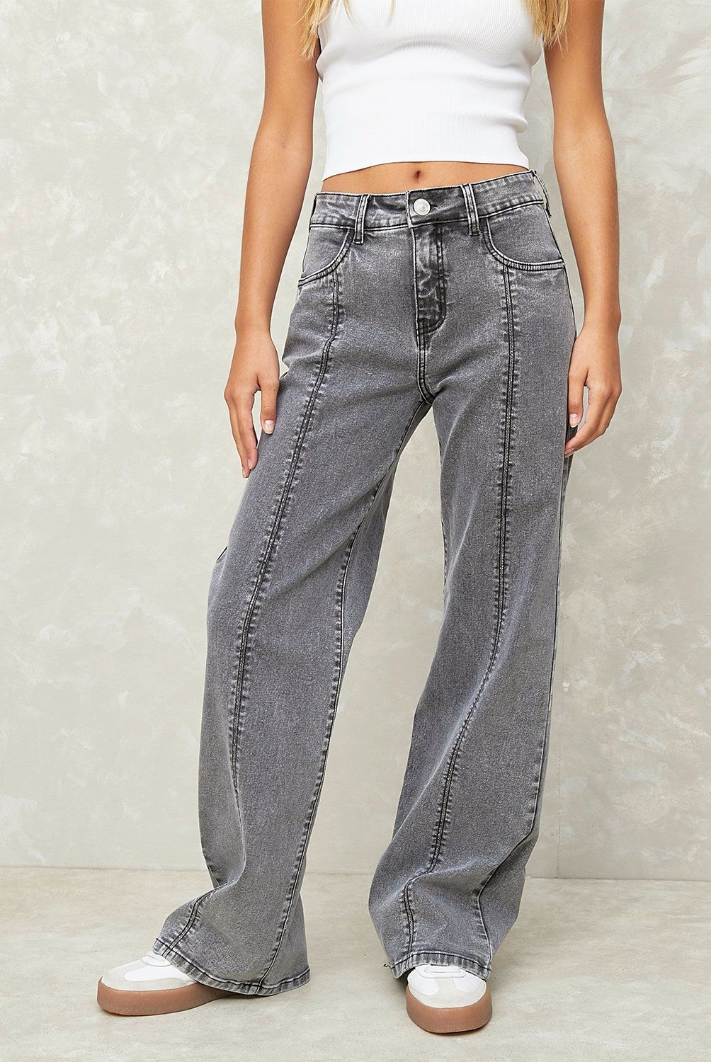 SYBILLA - Jeans Wide Leg Tiro Medio Mujer Sybilla