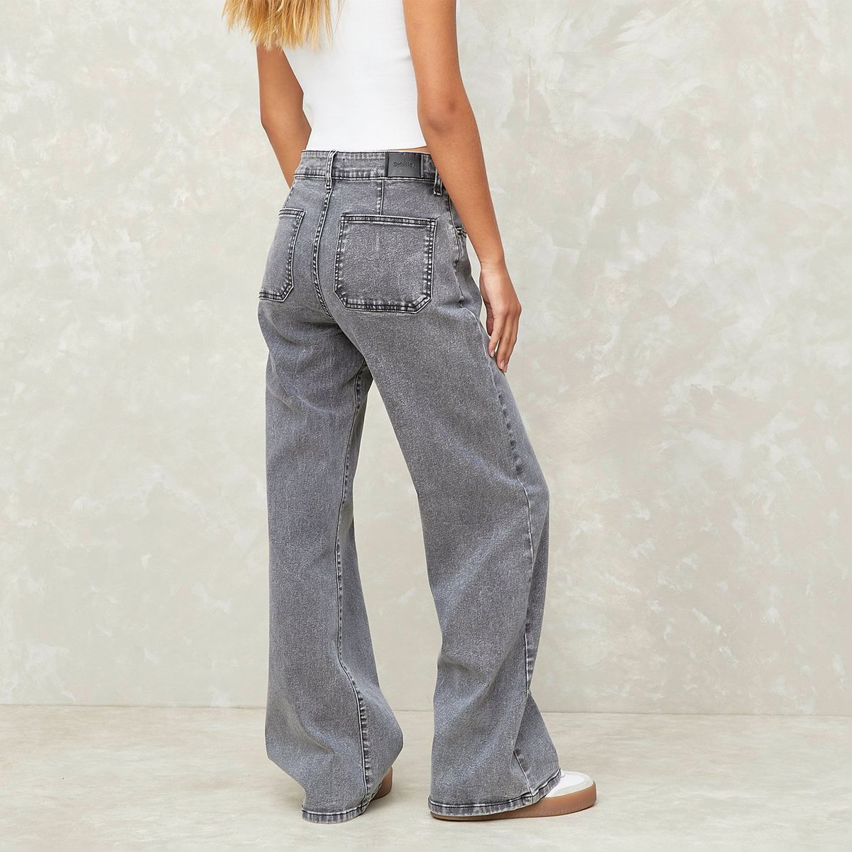 SYBILLA - Jeans Wide Leg Tiro Medio Mujer Sybilla