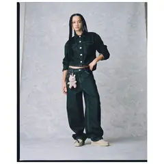 SYBILLA - Pantalón Baggy Tiro Medio Mujer