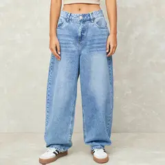 SYBILLA - Pantalón Baggy Tiro Medio Mujer