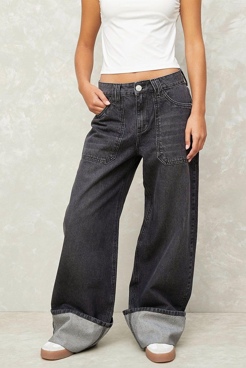 SYBILLA - Jeans Wide Leg Tiro Medio Mujer Sybilla