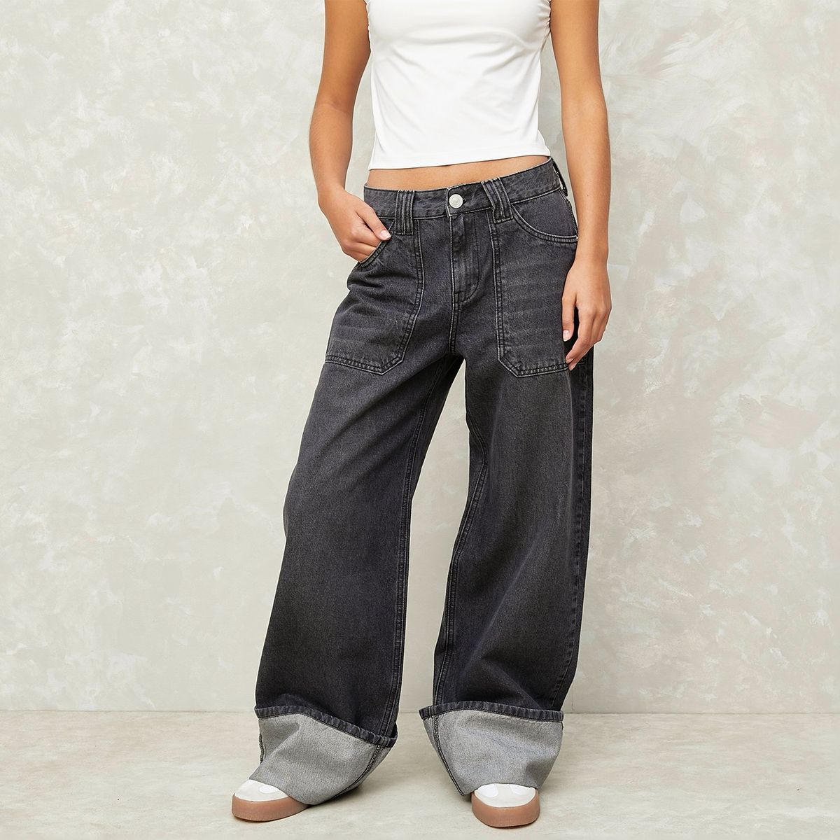 SYBILLA - Jeans Wide Leg Tiro Medio Mujer Sybilla