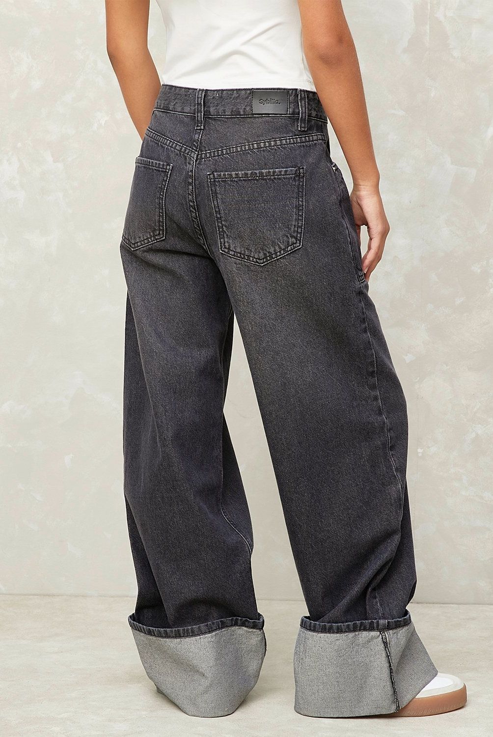 SYBILLA - Jeans Wide Leg Tiro Medio Mujer Sybilla