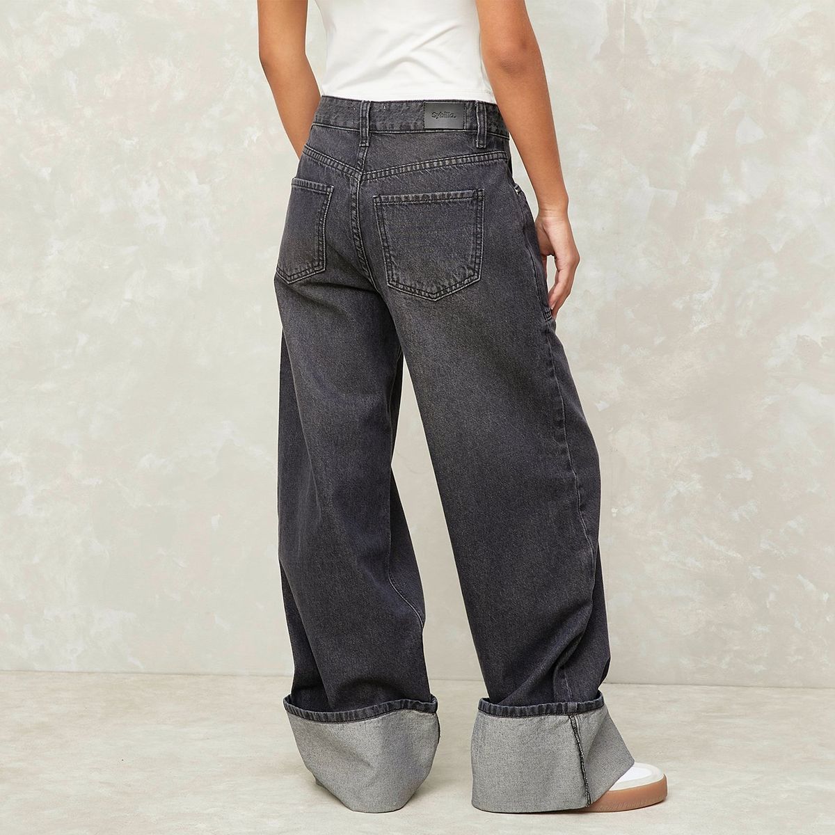 SYBILLA - Jeans Wide Leg Tiro Medio Mujer Sybilla