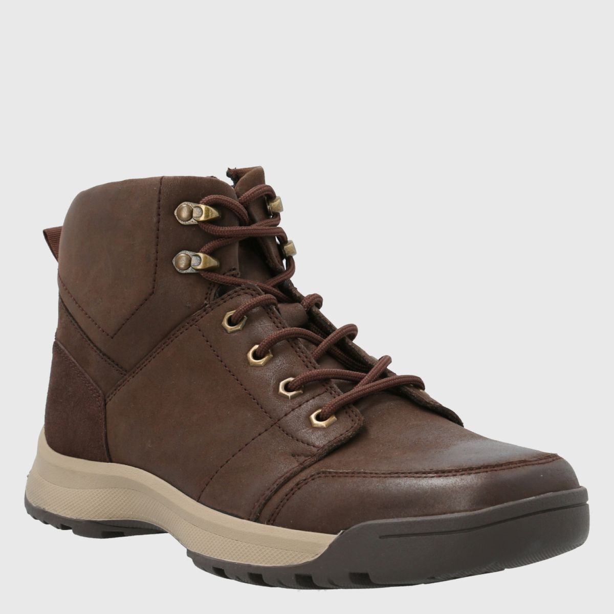 HUSH PUPPIES - Botín Hombre Cuero Café Hush Puppies