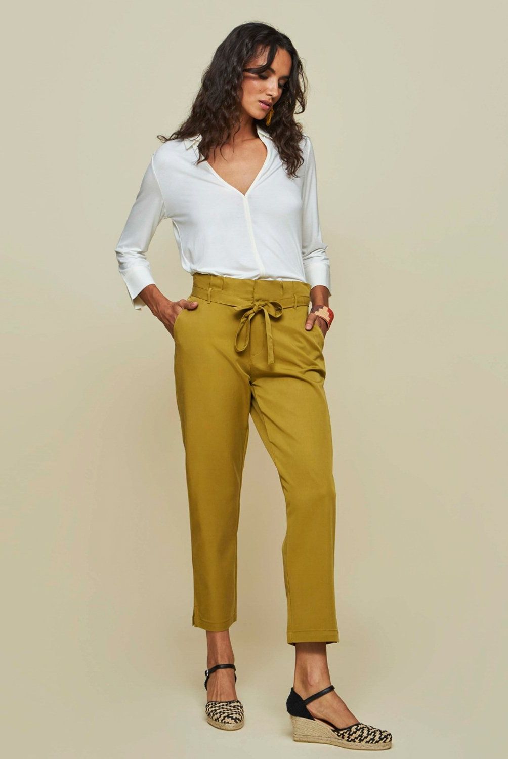 SAVILLE ROW - Pantalón Regular Tiro Medio Mujer Saville Row