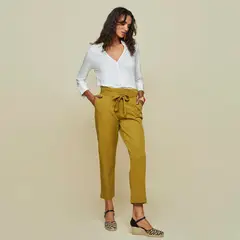 SAVILLE ROW - Pantalón Regular Tiro Medio Mujer