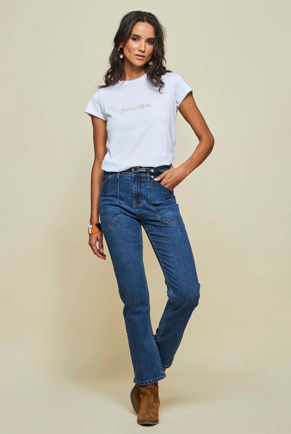 SAVILLE ROW - Jeans Regular Tiro Medio Mujer Saville Row