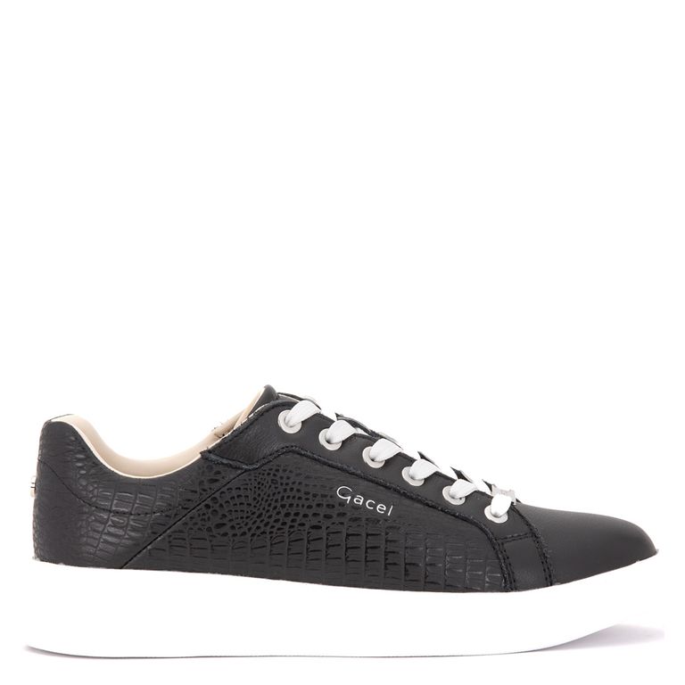 Zapatilla Urbana Mujer Cuero Negro