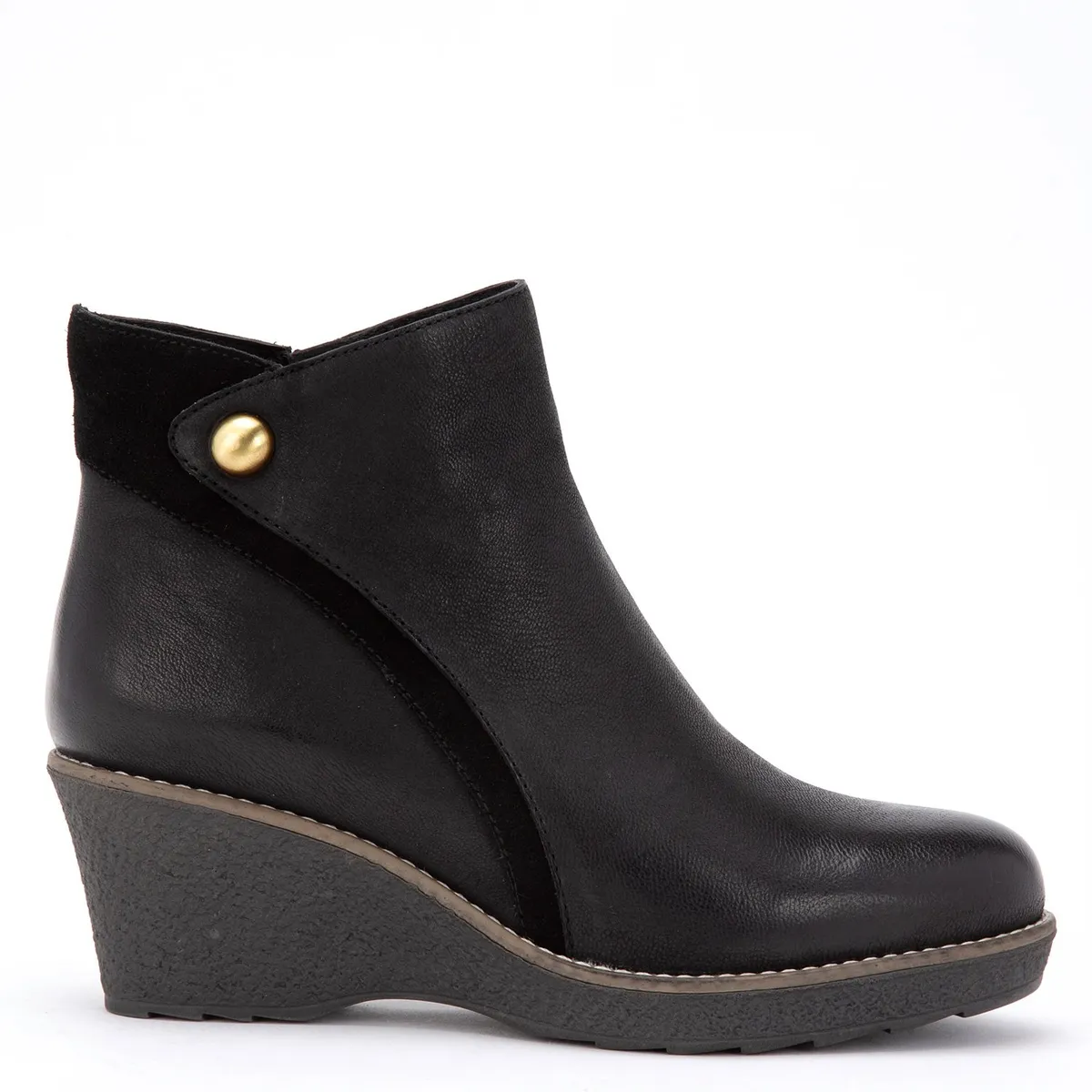 GACEL - Botín Mujer Cuero Negro Gacel