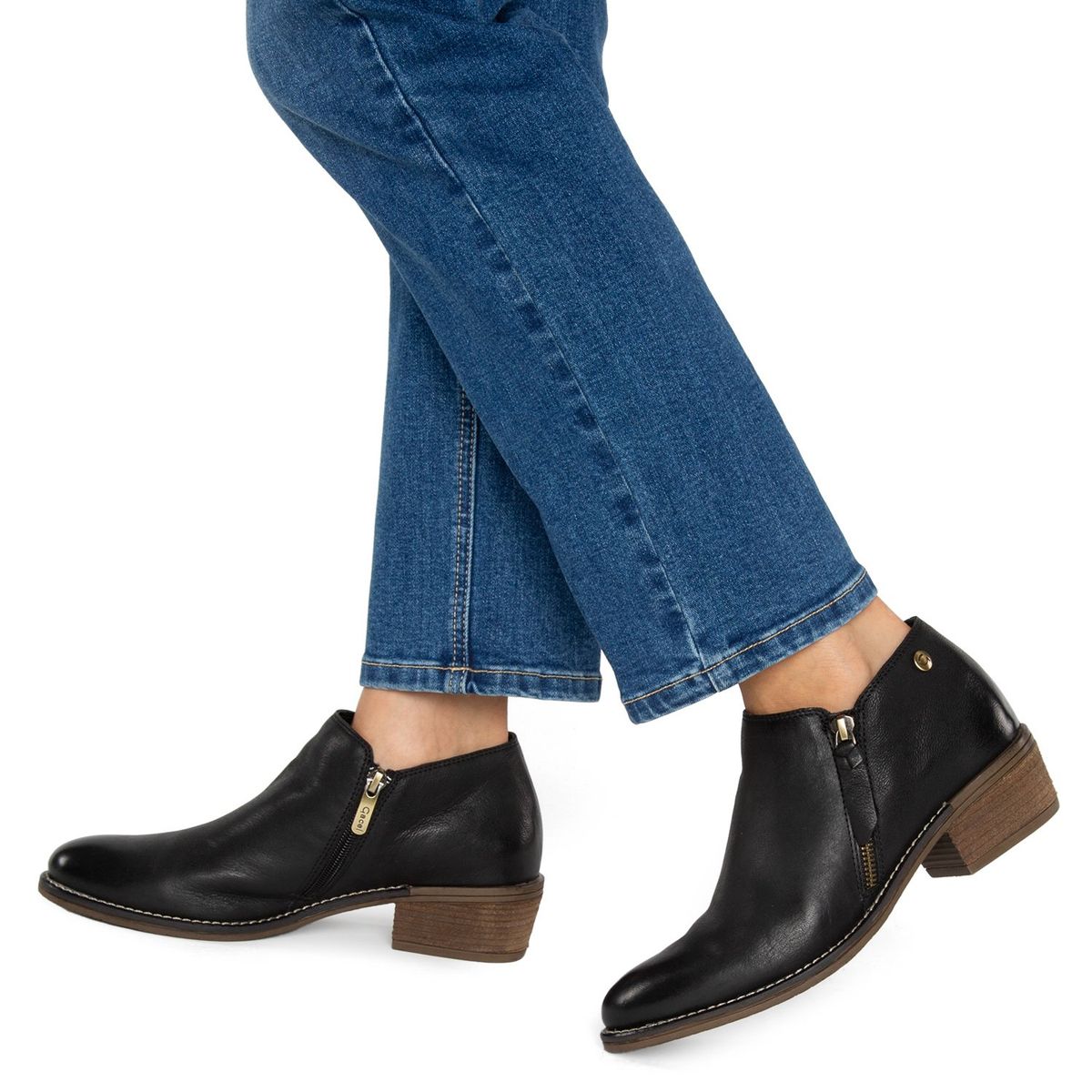 GACEL - Botín Mujer Cuero Negro Gacel