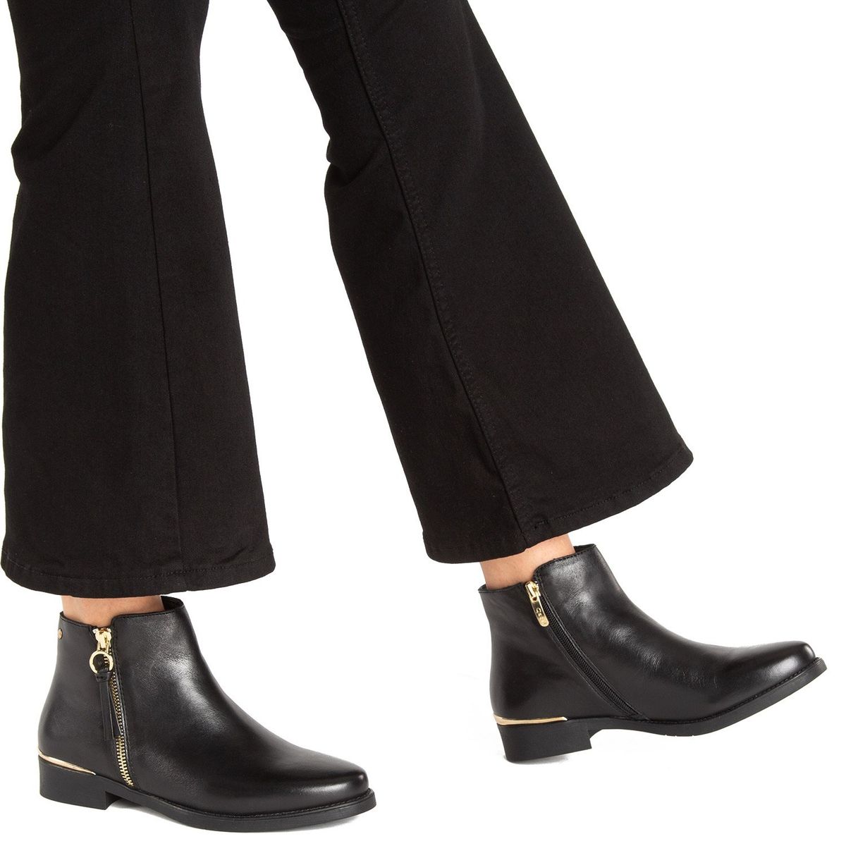 GACEL - Botín Mujer Cuero Negro Gacel