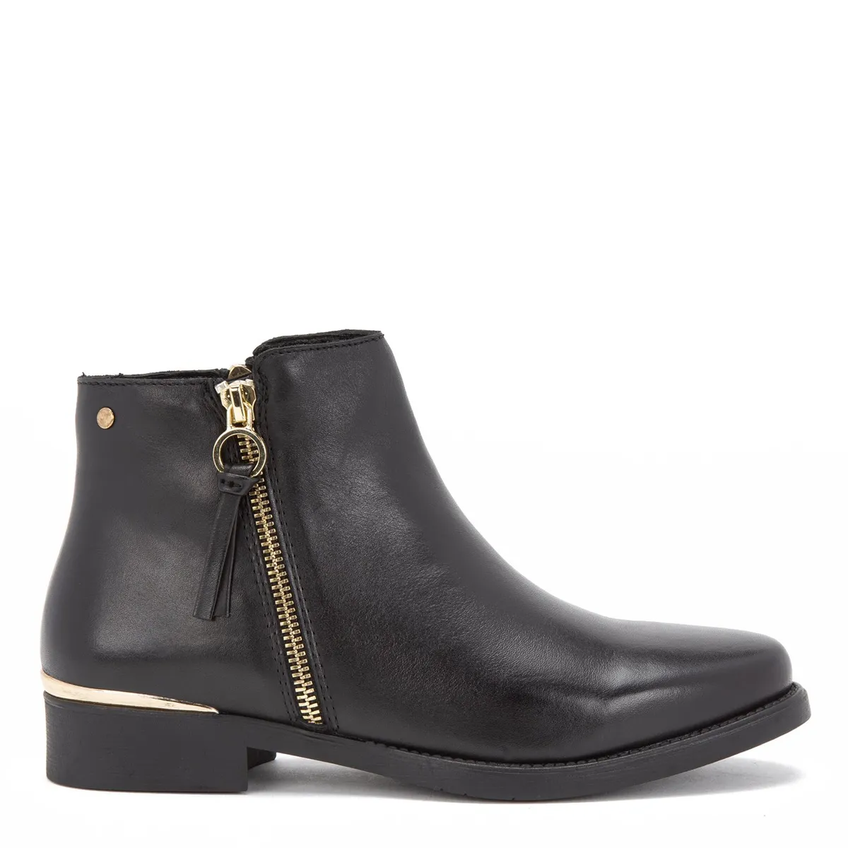 GACEL - Botín Mujer Cuero Negro Gacel