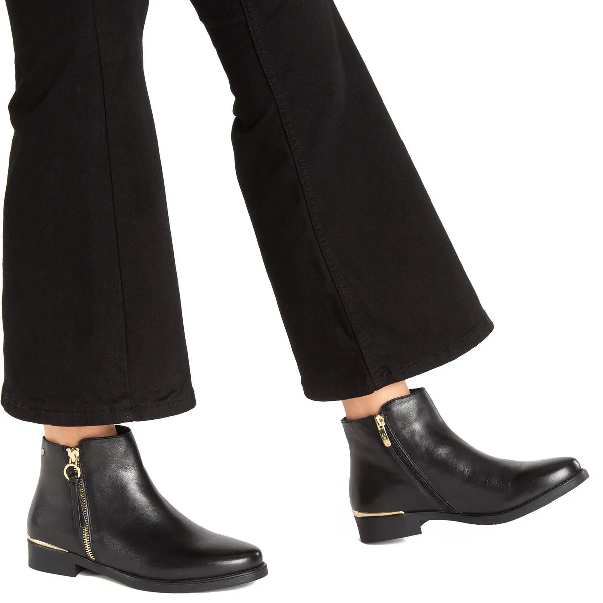 GACEL - Botín Mujer Cuero Negro Gacel