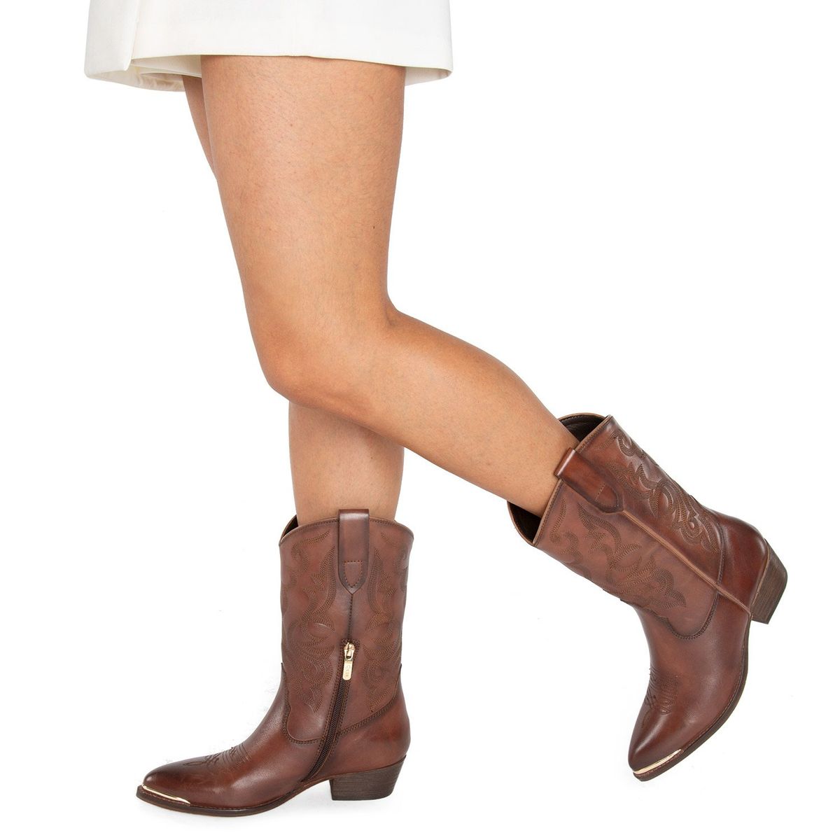 GACEL - Bota Mujer Cuero Café Gacel