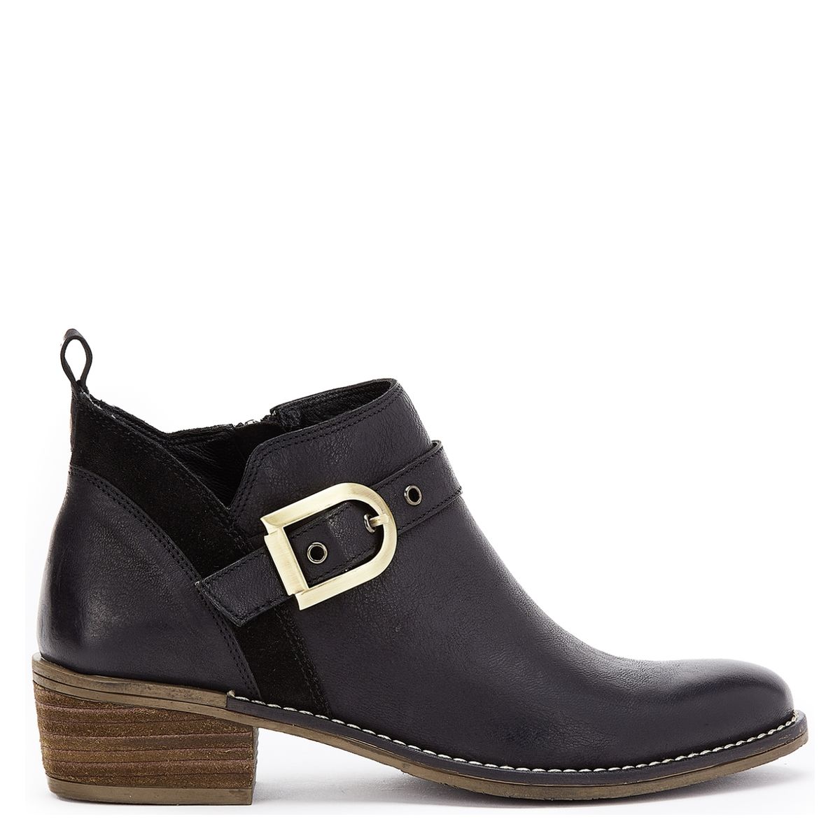 GACEL - Botín Mujer Cuero Negro Gacel