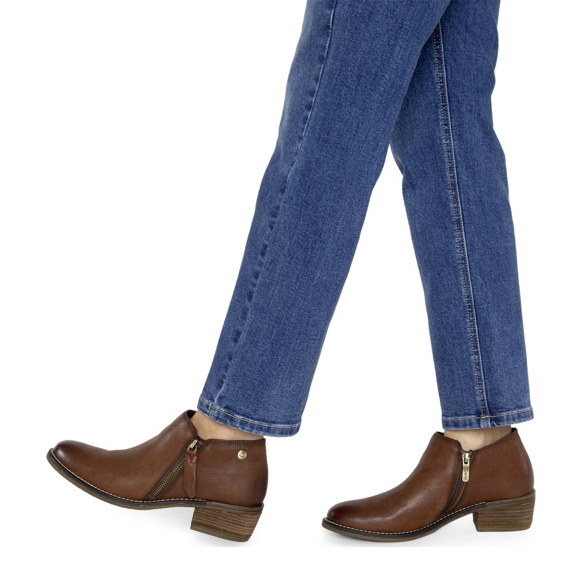 GACEL - Botín Mujer Cuero Café Gacel