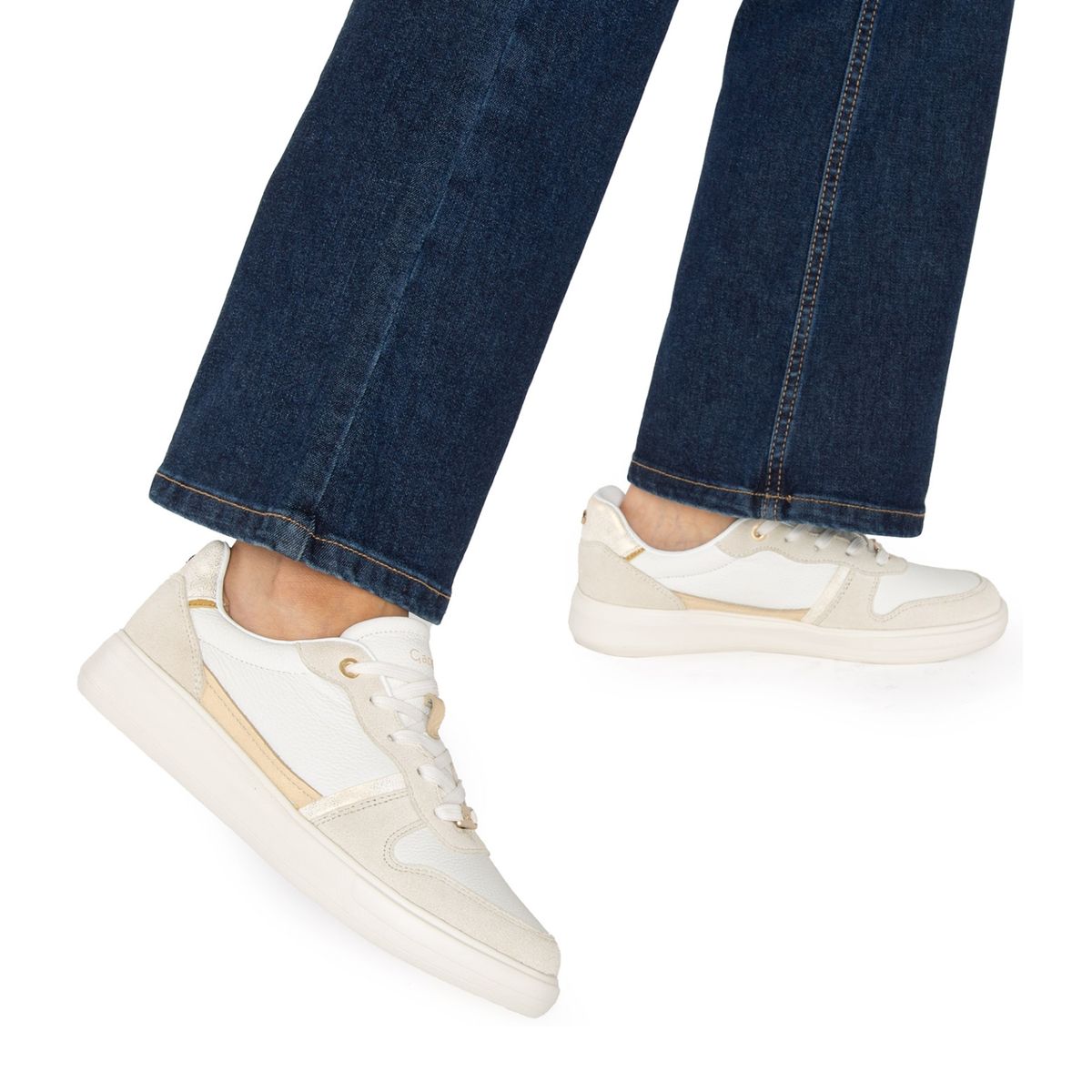 GACEL - Zapatilla Urbana Mujer Cuero Blanco Gacel