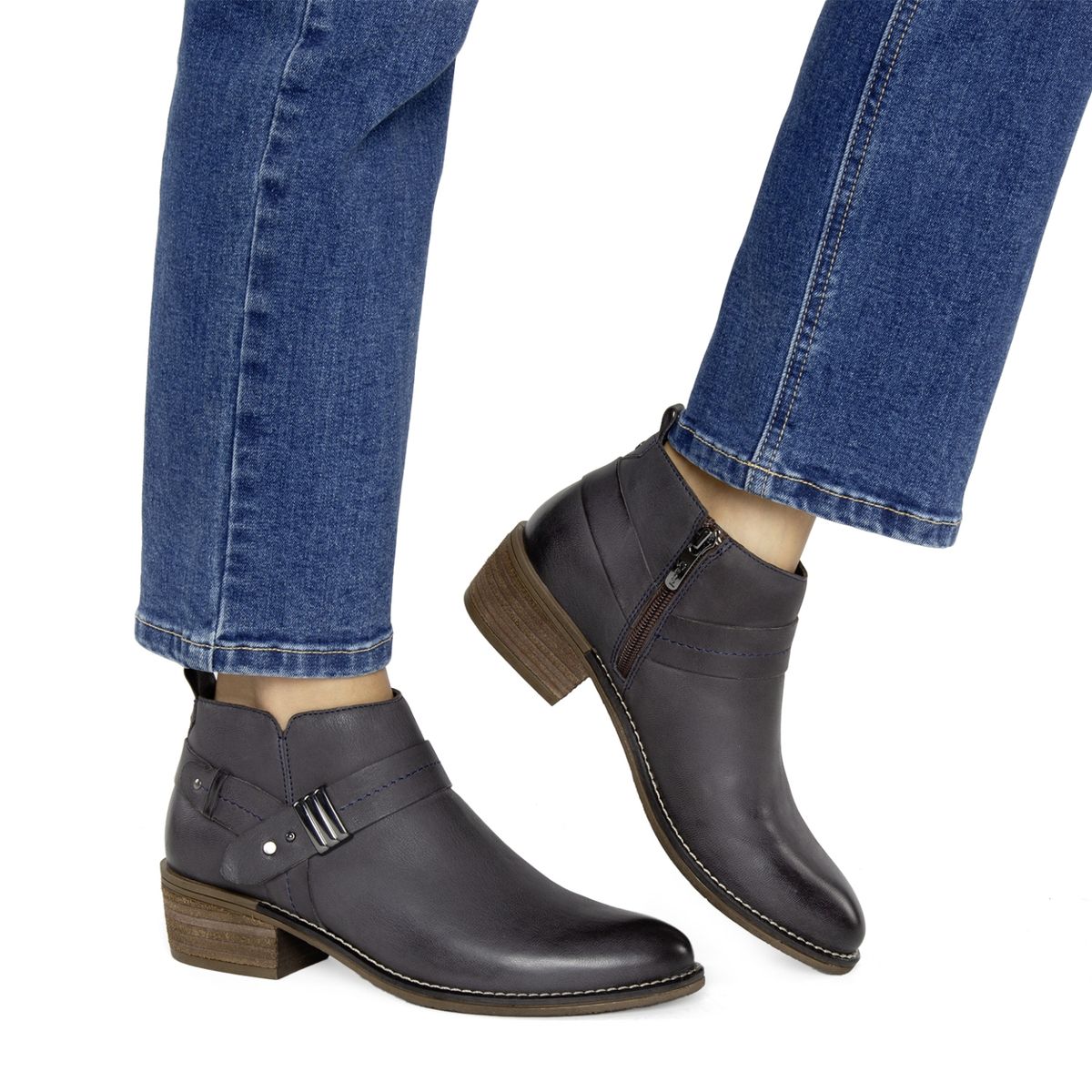 GACEL - Botín Mujer Cuero Negro Gacel