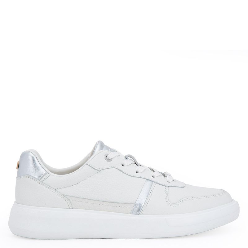 GACEL - Zapatilla Casual Mujer Cuero Blanco Gacel