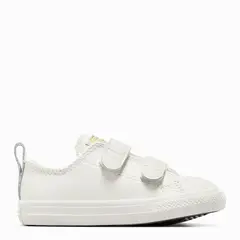 CONVERSE - Chuck Taylor All Star 2V Zapatilla Urbana Niño Cuero Blanco (20 A 26)