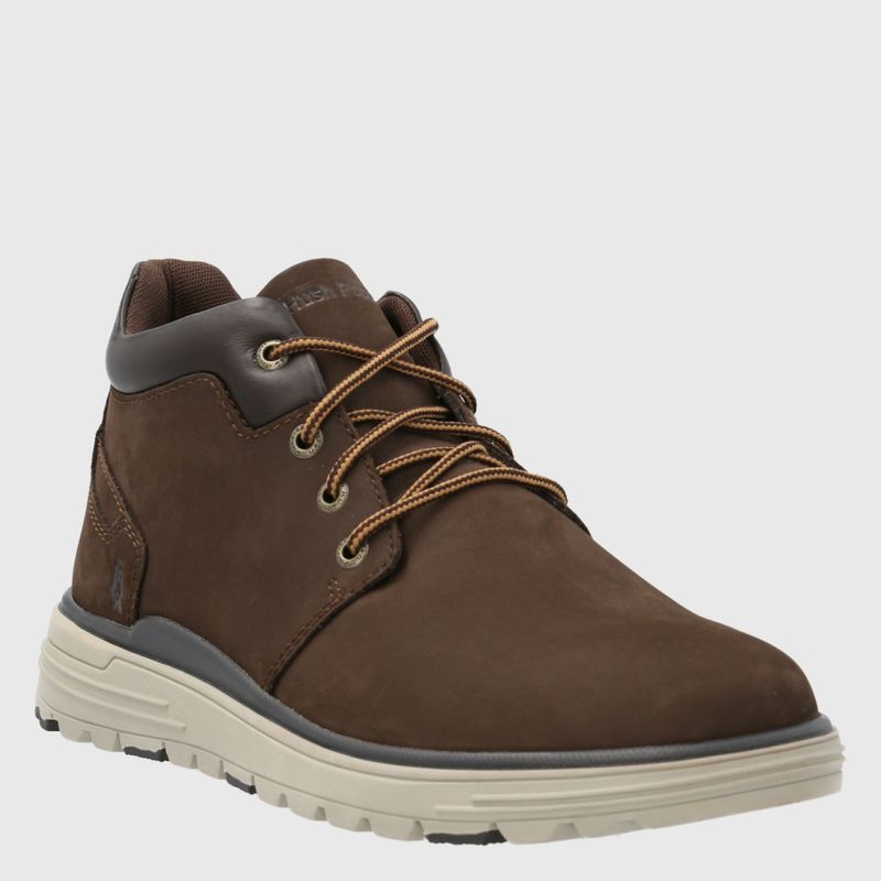 HUSH PUPPIES - Botín Hombre Cuero Café Hush Puppies