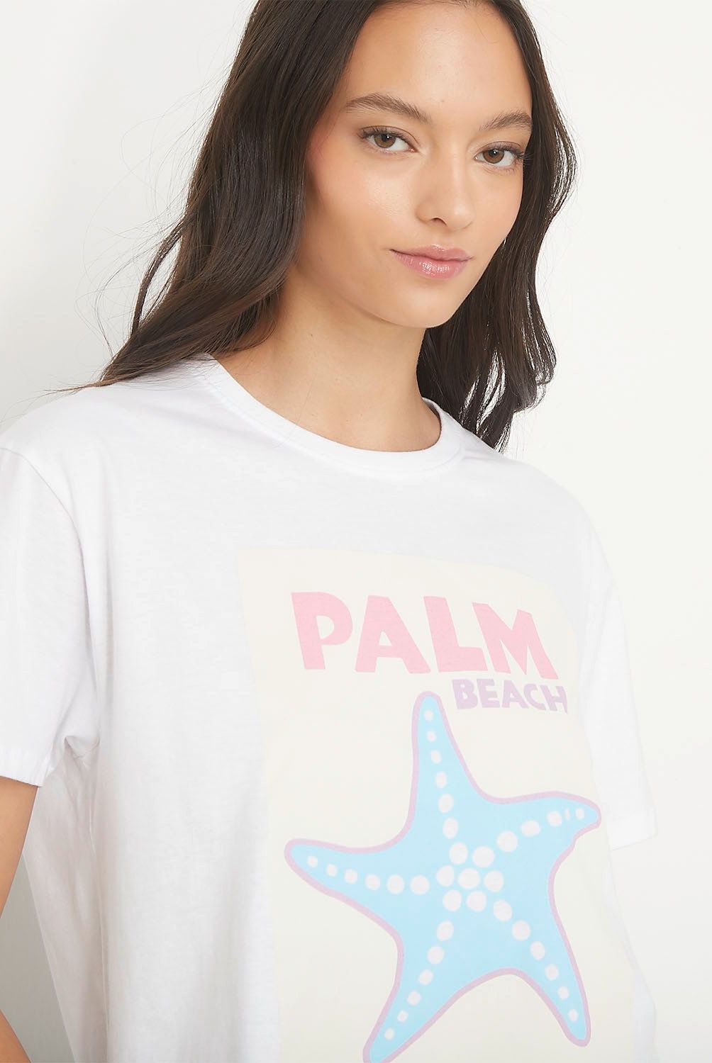 SYBILLA - Polera Cropped Algodón Estampada Manga Corta Mujer Sybilla