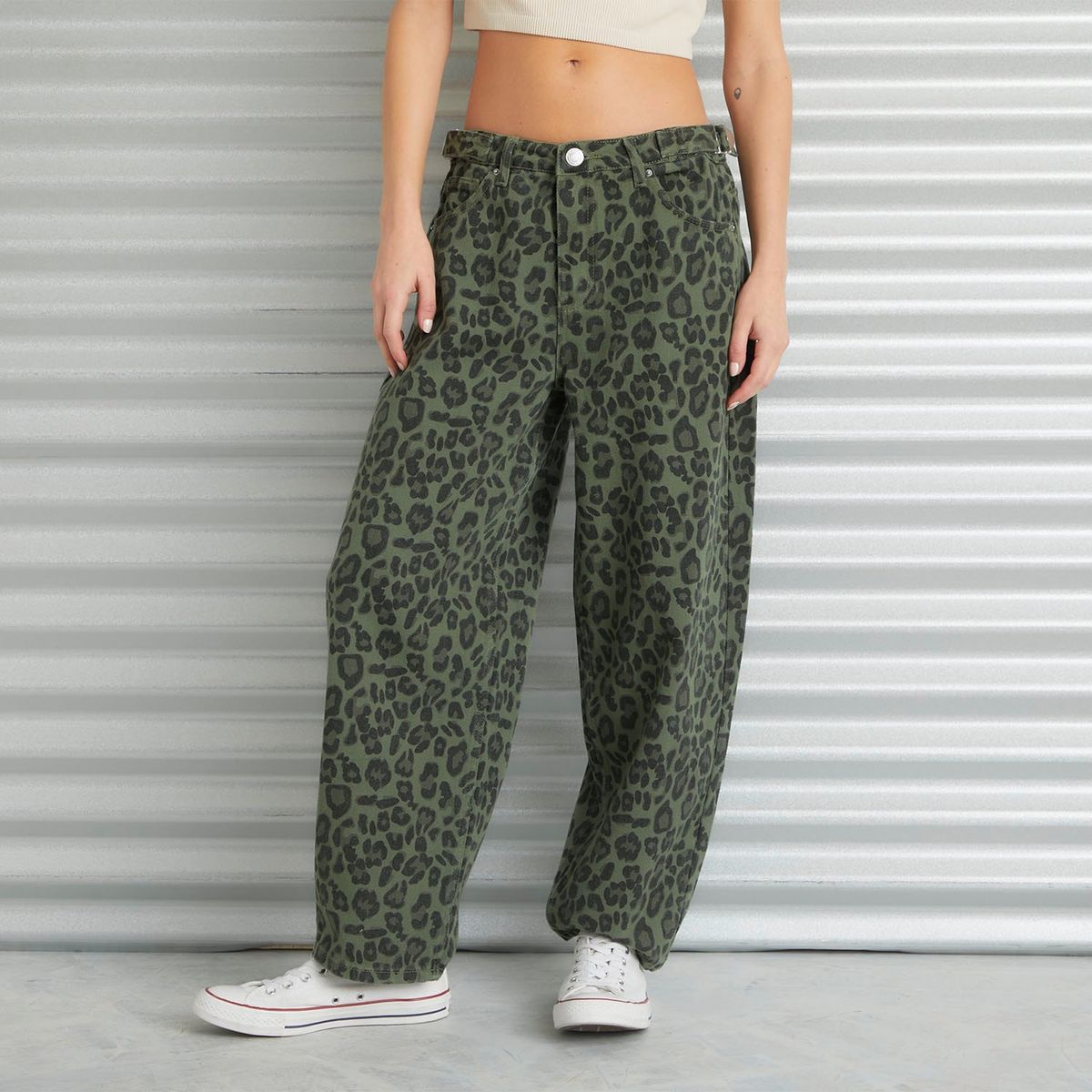 AMERICANINO - Jeans Straight Animal Print Tiro Medio Mujer Americanino