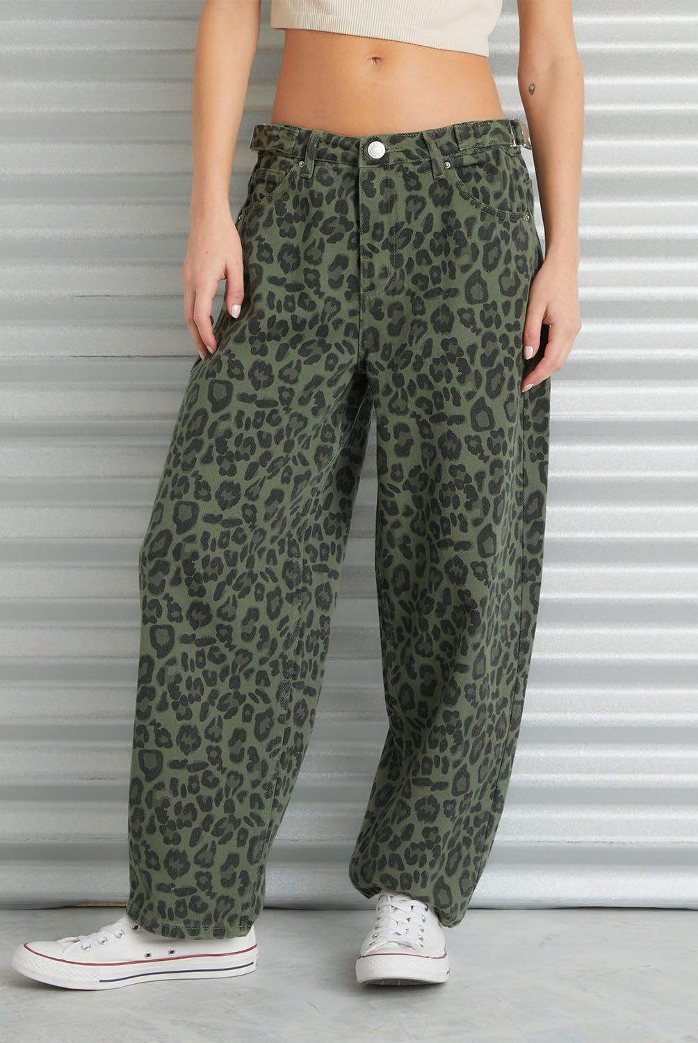 AMERICANINO - Jeans Straight Animal Print Tiro Medio Mujer Americanino