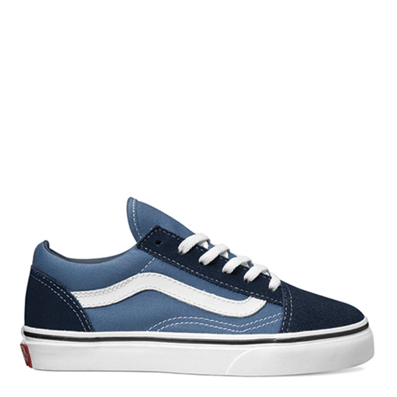 VANS - Uy Old Skool Zapatilla Urbana Unisex Cuero Azúl (28 A 30) Vans