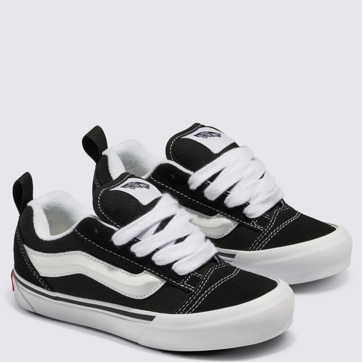 VANS - Knu Skool Zapatilla Urbana Unisex Bebé Cuero Negro (27 a 30) Vans