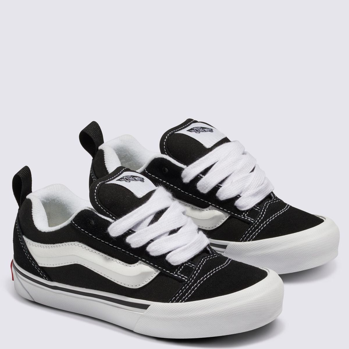 VANS - Knu Skool Zapatilla Urbana Unisex Bebé Cuero Negro (27 a 30) Vans