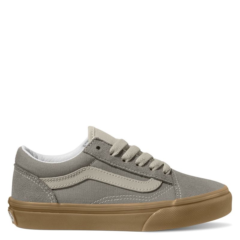 VANS - Old Skool Zapatilla Urbana Unisex Cuero Gris (28 a 30) Vans