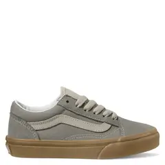 VANS - Old Skool Zapatilla Urbana Unisex Cuero Gris (28 a 30)