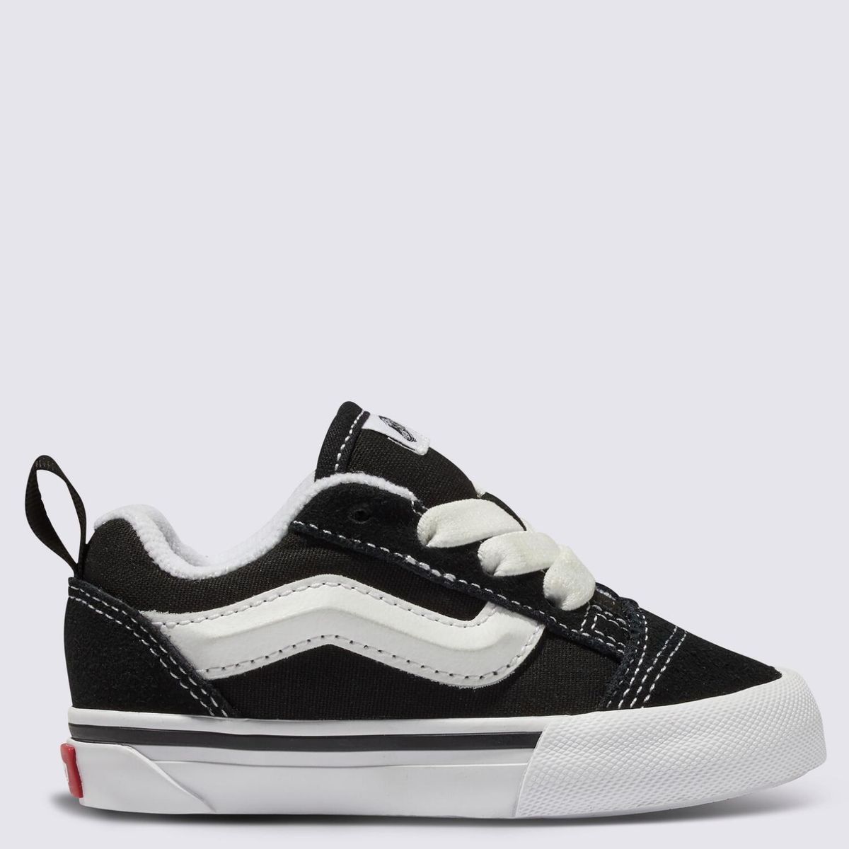 VANS - Knu Skool Elastic Lace Zapatilla Urbana Unisex Bebé Cuero Negro (21 a 26.5) Vans