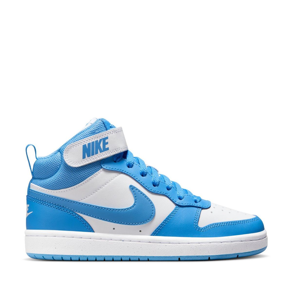 NIKE - Court Borough Mid 2 Zapatilla Urbana Unisex Niño Cuero Azul (35 a 37.5) Nike