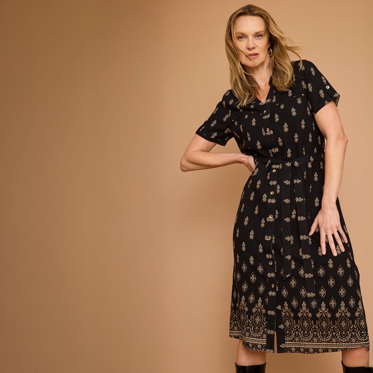 S COCCI - Vestido Midi Lino Mujer S.Cocci