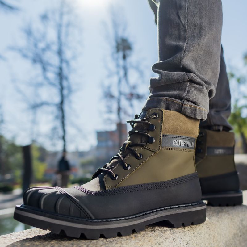 CAT - Colorado Galosh Wp Botin Hombre Cuero Verde CAT