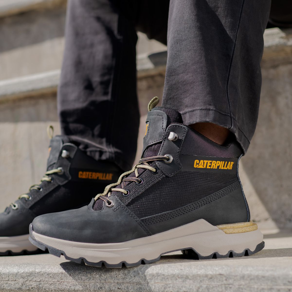 CAT - Colorado Sneaker Zapatilla Urbana Cuero Gris Hombre Cat