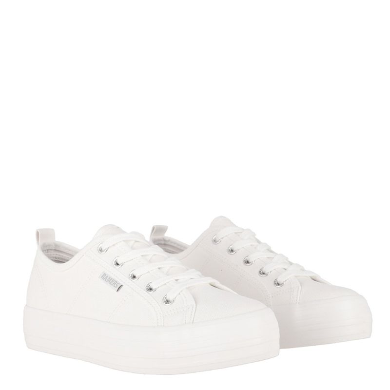 BAMERS - New Canvas Zapatilla Urbana Mujer Blanco Bamers