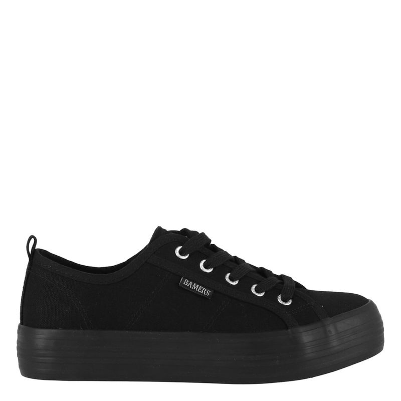 BAMERS - New Canvas Zapatilla Urbana Mujer Negro Bamers