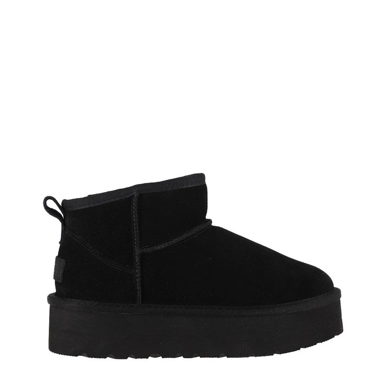 Bota Mujer Cuero Negro