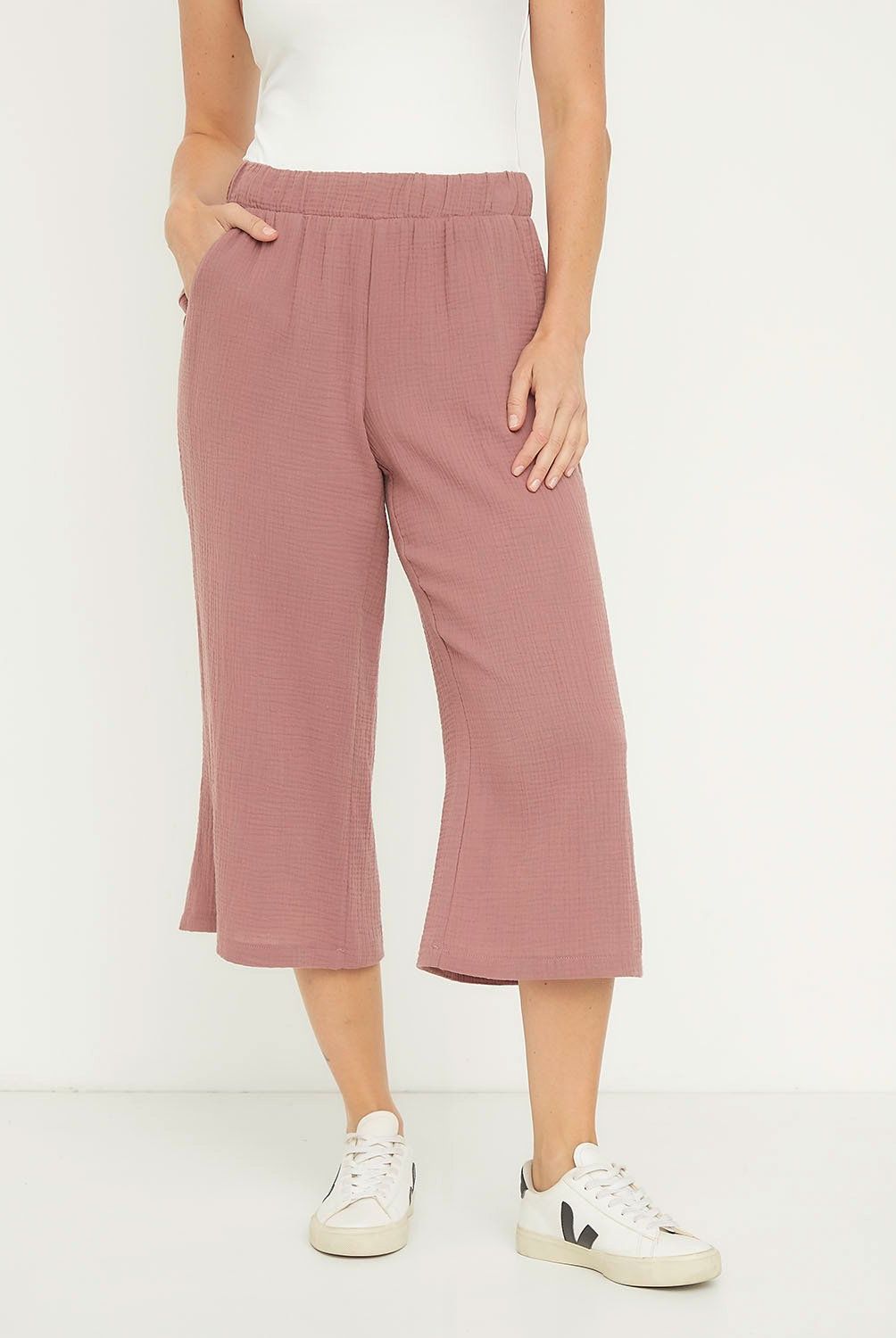NEWPORT - Pantalón Culotte Tiro Medio Mujer Newport