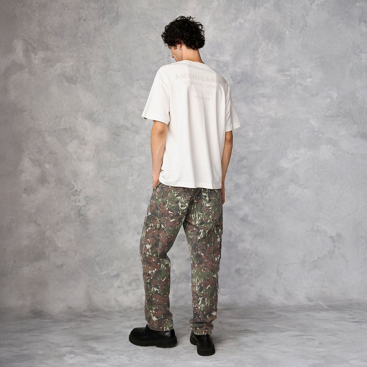 AMERICANINO - Jeans Cargo Camuflado Americanino Hombre Algodón Diseño Texturado