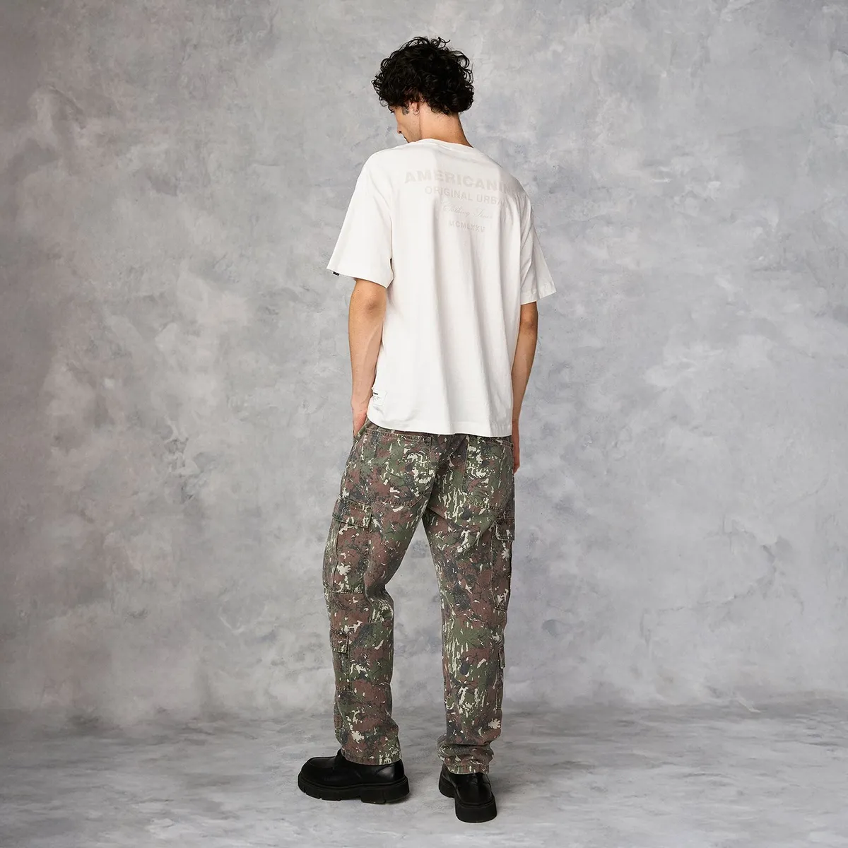 AMERICANINO - Jeans Cargo Camuflado Americanino Hombre Algodón Diseño Texturado