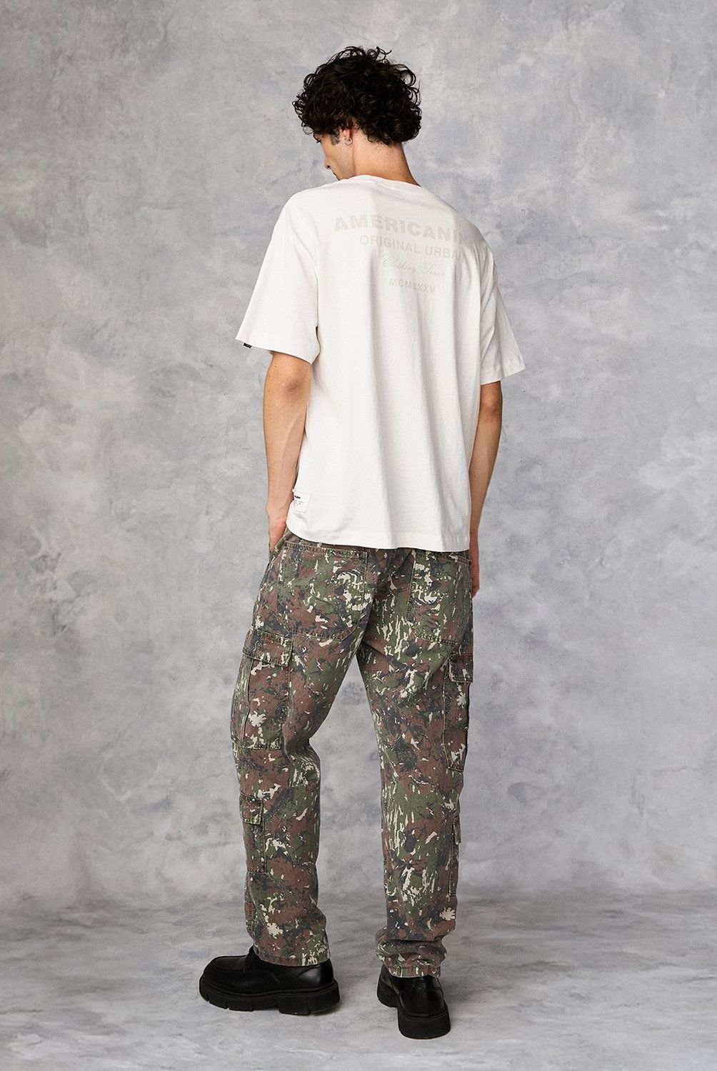 AMERICANINO - Jeans Cargo Camuflado Americanino Hombre Algodón Diseño Texturado