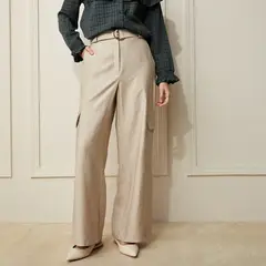BASEMENT - Pantalón Cargo Tiro Medio Mujer