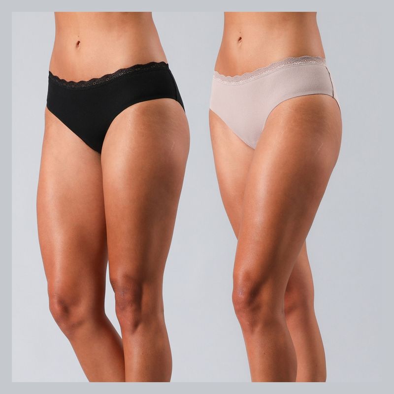 FLORES - Pack De 2 Pantaletas Bonded Mujer Flores