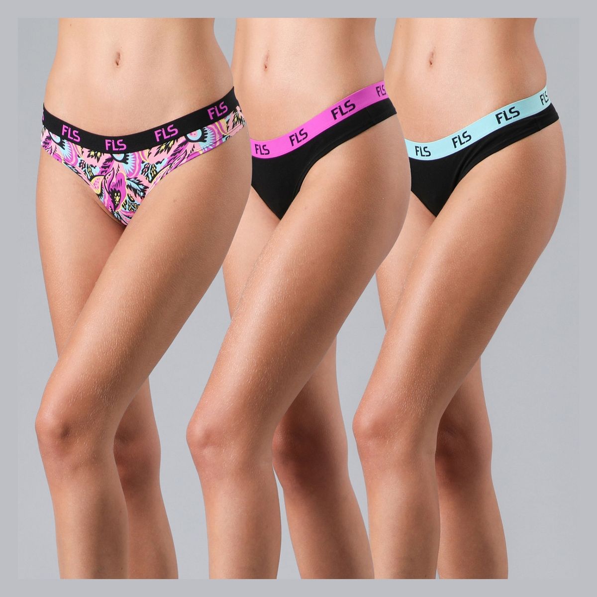 FLORES - Pack de 3 Colaless Algodón Wild Power Mujer Flores