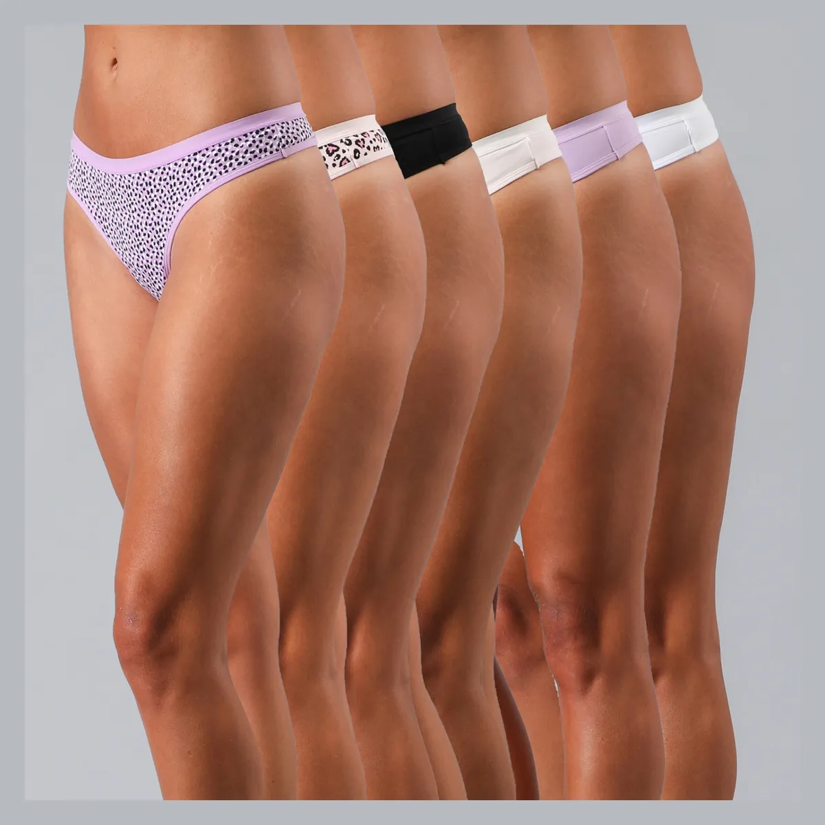 FLORES - Pack De 6 Colaless Algodón Print Mujer Flores